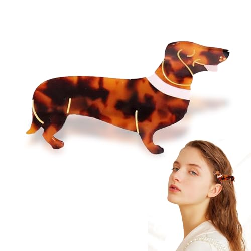 haarspange dackel，Dackel Haarklammer,haarklammer Hund Dackel,Animal Shape Hair Clips Non-Slip Hair Clips Acetate Cat Dog Hair Clip Cute Ponytail Holder for Girls … von Ukisisi