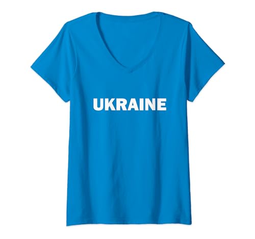 Damen Ukraine Flagge Herren Ukrajina Damen Deko Kinder Ukraine T-Shirt mit V-Ausschnitt von Ukraine Fahne Männer Frauen Flagge Ukraine Flag