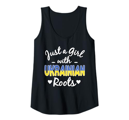 Damen Nur EIN Mädchen mit ukrainischen Wurzeln Ukraine Pride Woman Tank Top von Ukraine Flag Designs Proud Ukrainian Roots