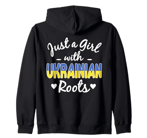 Nur EIN Mädchen mit ukrainischen Wurzeln Ukraine Pride Woman Kapuzenjacke von Ukraine Flag Designs Proud Ukrainian Roots