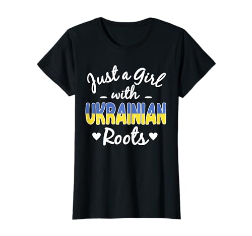 Nur EIN Mädchen mit ukrainischen Wurzeln Ukraine Pride Woman T-Shirt von Ukraine Flag Designs Proud Ukrainian Roots