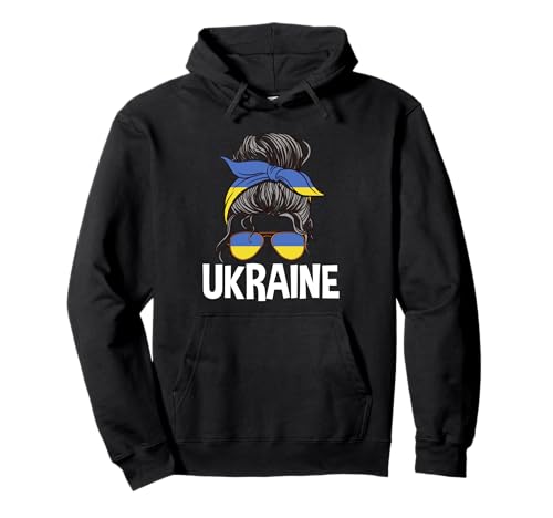 Ukrainisches Mädchen Unordentlicher Haarknoten Ukrainische Frau Pride Pullover Hoodie von Ukraine Flag Designs Proud Ukrainian Roots