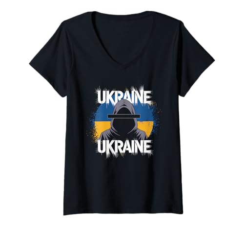 Damen Ukraine Geschenk Flagge Ukraini Kyiv Ukrainer Ukrajina Kiew T-Shirt mit V-Ausschnitt Damen Ukraine Geschenk Flagge Ukraini Kyiv Ukrainer Ukrajina Kiew T-Shirt mit V-Ausschnitt von Ukraine Tshirt Herren Damen Ukrajina Kyiv Kiew