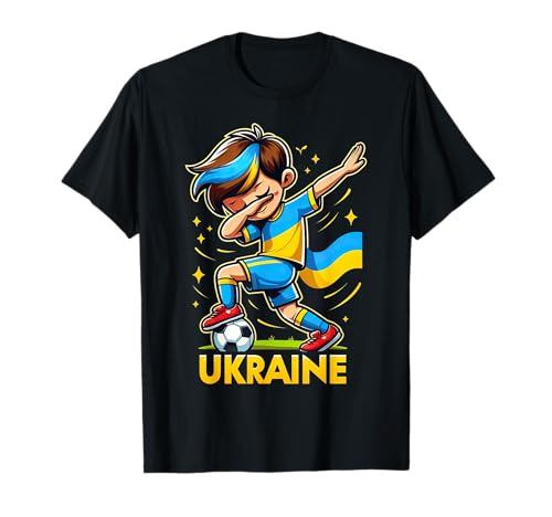 Dabbing Ukraina Kinder Fußballtrikot mit Ukraine T-Shirt von Ukraine jersey and t-shirt for kids and boys