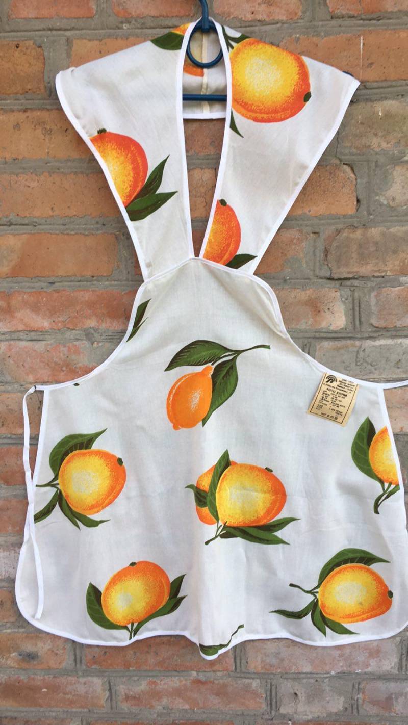Vintage Schürze Naturviskose Zitronendruck Erwachsene Retro Mode Sowjetisch Ukrainisch Altes Neuware Weihnachtsgeschenk Für Mama Sie Vintage Schürze Naturviskose Zitronendruck Erwachsene Retro Mode Sowjetisch Ukrainisch Altes Neuware Weihnachtsgeschenk Für Mama Sie von Ukrainevintage
