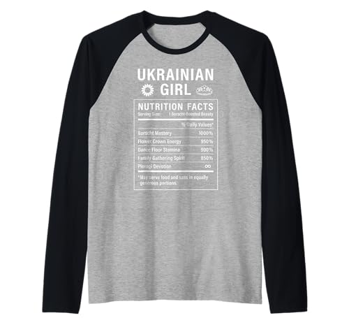 Lustiges ukrainisches Mädchen Stolze Frauen mit Wurzeln Ukrainisch Raglan von Ukrainian Culture Gifts for Women