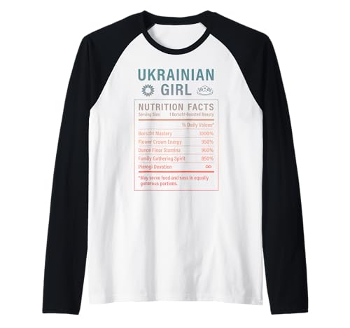 Lustiges ukrainisches Mädchen Stolze Frauen mit Wurzeln Ukrainisch Raglan von Ukrainian Culture Gifts for Women