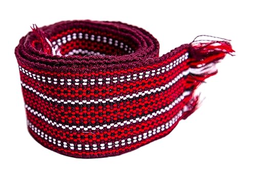 Ukraine Handgewebter hausgemachter Hutsul Gürtel Burgunderrot KRAYKA 5cm für Vyshyvanka, Rot/Ausflug, einfarbig (Getaway Solids), A4 von Ukrainian embroidery