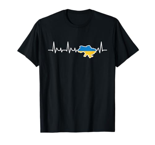 Ukrainische Flagge Ukrainisches Hemd Herren Herzschlag Ukraine T-Shirt Ukrainische Flagge Ukrainisches Hemd Herren Herzschlag Ukraine T-Shirt von Ukrainian patriotic Design