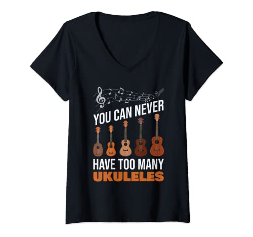 Damen Sie können nie zu viele Ukulele-Liebhaber haben T-Shirt mit V-Ausschnitt Damen Sie können nie zu viele Ukulele-Liebhaber haben T-Shirt mit V-Ausschnitt von Ukulele LOVE