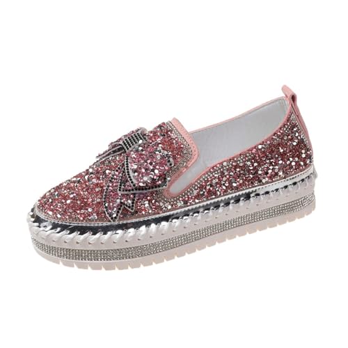 Damen Fashion Star Sneaker Glitzer Glitzer funkelndem Mode glänzend Casual Bling Pailletten Konzertschuhe Canvas Low Top Schnürung komfortable gepolsterte Walking für Street Wedding Party Night Club von Ulalaza