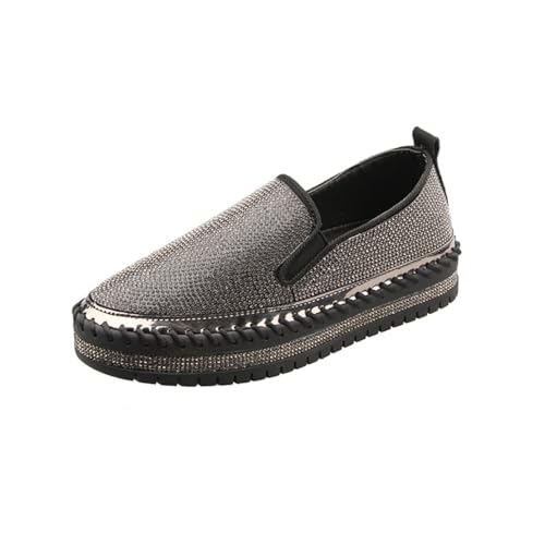 Damen Fashion Star Sneaker Glitzer Glitzer funkelndem Mode glänzend Casual Bling Pailletten Konzertschuhe Canvas Low Top Schnürung komfortable gepolsterte Walking für Street Wedding Party Night Club von Ulalaza