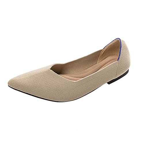 Damen-Mesh-Flats-Schuhe, Spitze Zehen-Kleiderschuhe für Frauen, Bequeme, atmungsaktive Blumen-Kleiderschuhe, Faltbare Slip-on-Flats, weiche Arbeits-Wanderschuhe von Ulalaza