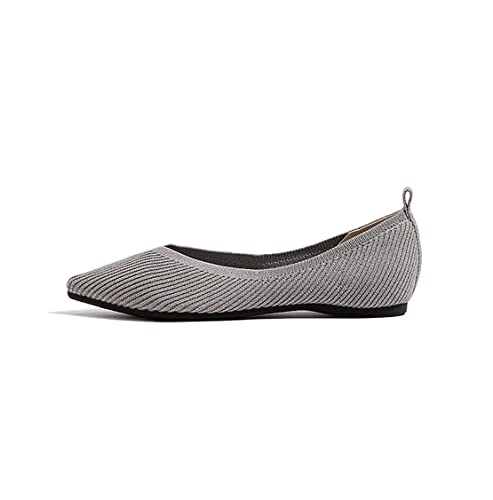 Damen-Mesh-Flats-Schuhe, Spitze Zehen-Kleiderschuhe für Frauen, Bequeme, atmungsaktive Blumen-Kleiderschuhe, Faltbare Slip-on-Flats, weiche Arbeits-Wanderschuhe von Ulalaza