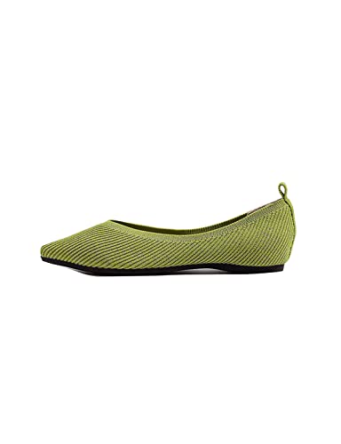 Damen-Mesh-Flats-Schuhe, Spitze Zehen-Kleiderschuhe für Frauen, Bequeme, atmungsaktive Blumen-Kleiderschuhe, Faltbare Slip-on-Flats, weiche Arbeits-Wanderschuhe von Ulalaza