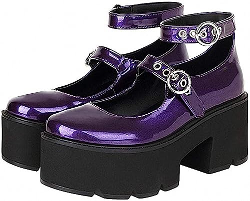 Damen Plattform Mary Janes Schuhe Sweet Toe Knöchel Lolita Gothic Plateau Kleid Pumps Schuhe Chunky Plateauschuhe Lackleder Kleid Schuhe Damen Plattform Mary Janes Schuhe Sweet Toe Knöchel Lolita Gothic Plateau Kleid Pumps Schuhe Chunky Plateauschuhe Lackleder Kleid Schuhe von Ulalaza