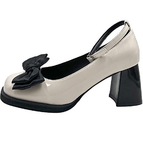 Damen Plattform Mary Janes Schuhe Sweet Toe Knöchel Lolita Gothic Plateau Kleid Pumps Schuhe Chunky Plateauschuhe Lackleder Kleid Schuhe von Ulalaza