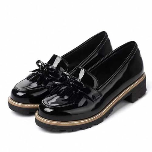 Damen Plattform Mary Janes Schuhe Sweet Toe Knöchel Lolita Gothic Plateau Kleid Pumps Schuhe Chunky Plateauschuhe Lackleder Kleid Schuhe von Ulalaza