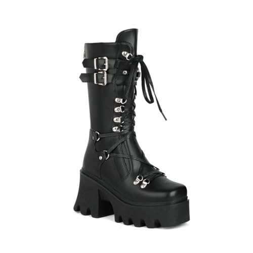 Ulalaza Damen Mary Jane Pumps, Lolita-Schuhe, süße Plattform, Gothic, Doppel-Knöchelriemen, runde Zehen, klobiger Absatz, Pumps, Dating, Nachtclub Ulalaza Damen Mary Jane Pumps, Lolita-Schuhe, süße Plattform, Gothic, Doppel-Knöchelriemen, runde Zehen, klobiger Absatz, Pumps, Dating, Nachtclub von Ulalaza