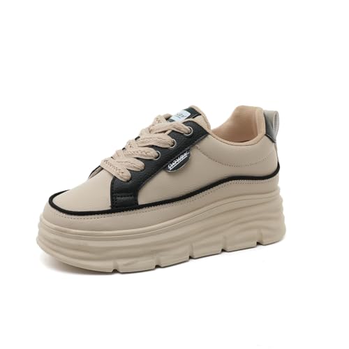 Frauen Mode Turnschuhe Weiß Schuhe Bequem Atmungsaktiv Casual Platform Sneakers Low Top Lace Up Footwer für Walking Running Hochzeit von Ulalaza