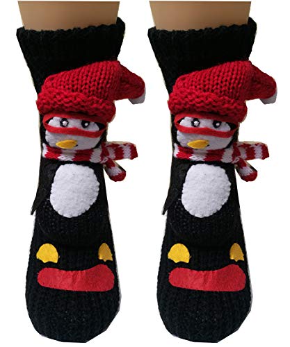 PreSox Anti-Rutsch-Strickpullover Warm Haushalt Socken für Frauen (glass Penguin) von Ulalaza