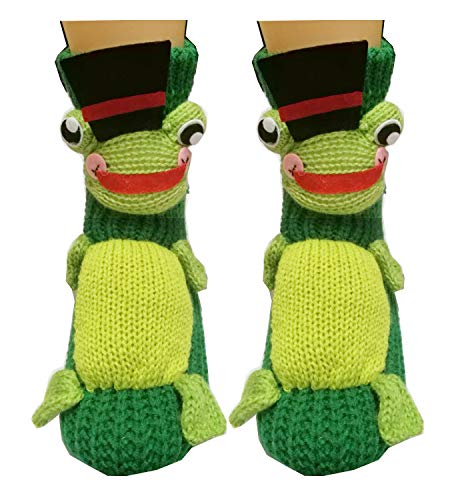 PreSox Anti-Rutsch-Strickpullover Warm Haushalt Socken für Frauen (green frog) von Ulalaza