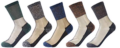 PreSox Frauen schiere transparente Spitze Stickerei Panel Crystal Bling-Bling Socken 5 Pack von Ulalaza