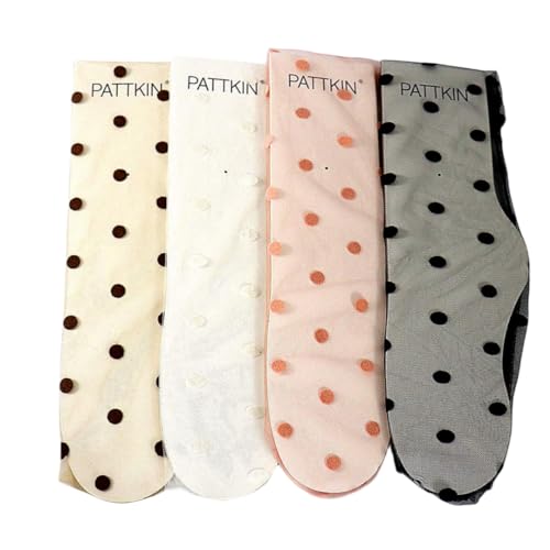 Ulalaza 4 Pairs Glitter Lace Socks Sterne Söckchen Transparente transparente Kleid Socken für Frauen Mädchen von Ulalaza
