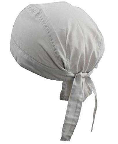 Ulalaza Atmungsaktive Bandana Mütze Baumwolle Durag Headwrap Piratenkappe Skull Caps Herren Damen Gr. Einheitsgröße, Q-1 weiß von Ulalaza