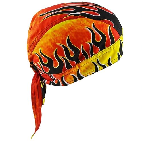 Ulalaza Atmungsaktiver Bandana-Hut Baumwolle Durag Headwrap Pirate Cap Skull Caps Herren Damen von Ulalaza