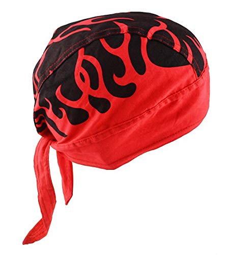 Ulalaza Atmungsaktiver Bandana-Hut Baumwolle Durag Headwrap Pirate Cap Skull Caps Herren Damen von Ulalaza