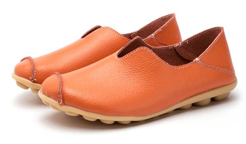 Ulalaza Damen Loafer Flats Schuhe Slip On Leichte Casual Runde Zehen Business Arbeitsschuhe Anti-Rutsch Niedrige Absätze Schuhe von Ulalaza