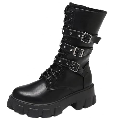 Damen Mary Jane Pumps, Lolita-Schuhe, süße Plattform, Gothic, Doppel-Knöchelriemen, runde Zehen, klobiger Absatz, Pumps, Dating, Nachtclub von Ulalaza