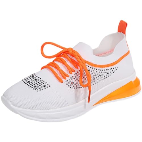 Ulalaza Damen Mesh Gummi Außensohle Laufschuhe Leicht atmungsaktives lässiges Nicht -Slip -Sport -Tennis Walking Mode Sneakers für Fitnessstudio Travel Street Street Hochzeitsfeier Nacht Club von Ulalaza