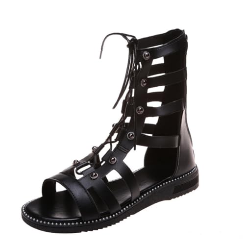 Ulalaza Damen Plateau-Mary-Jane-Sandalen mit Fledermaus-Herzkette, offener Zehenbereich, Knöchel, Gothic-Plateauschuhe, Pumps, Schuhe, klobige Plattform, Lackleder-Kleiderschuhe von Ulalaza