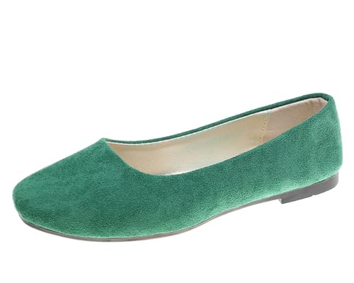 Ulalaza Flache Damenschuhe, Flache Schuhe aus Wildlederimitat, lässige Damen-Flats, Bequeme Slipper mit weichen Sohlen, Ballerinas mit niedrigem Absatz, Klassische Elegante Schuhe, Büroarbeitsparty Ulalaza Flache Damenschuhe, Flache Schuhe aus Wildlederimitat, lässige Damen-Flats, Bequeme Slipper mit weichen Sohlen, Ballerinas mit niedrigem Absatz, Klassische Elegante Schuhe, Büroarbeitsparty von Ulalaza