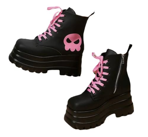 Ulalaza Damen Mary Jane Pumps, Lolita-Schuhe, süße Plattform, Gothic, Doppel-Knöchelriemen, runde Zehen, klobiger Absatz, Pumps, Dating, Nachtclub von Ulalaza