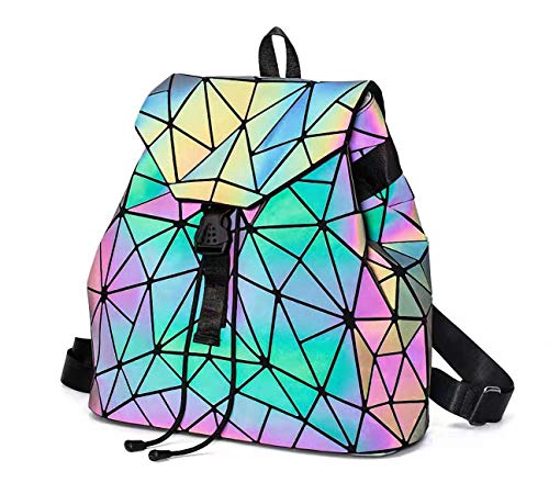 Ulalaza Geometrische leuchtende Einkaufstasche Holographische Geldbörsen und Handtaschen Flash Reflective Crossbody Bag für Frauen von Ulalaza