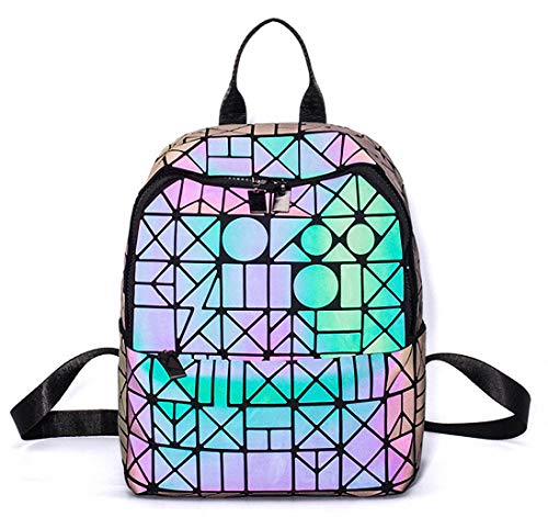 Ulalaza Geometrische leuchtende Einkaufstasche Holographische Geldbörsen und Handtaschen Flash Reflective Crossbody Bag für Frauen von Ulalaza