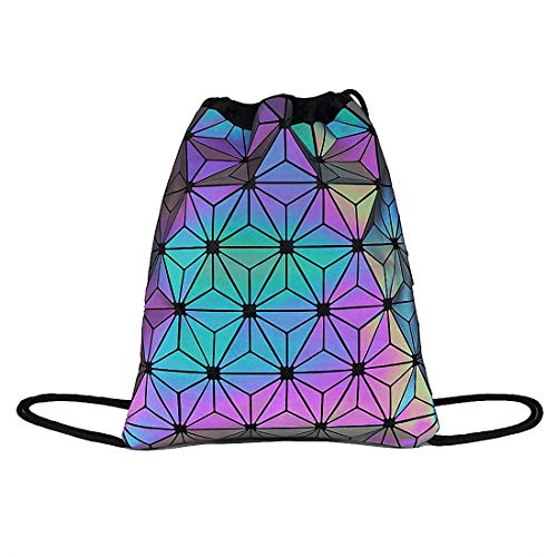 Ulalaza Geometrische leuchtende Einkaufstasche Holographische Geldbörsen und Handtaschen Flash Reflective Crossbody Bag für Frauen von Ulalaza