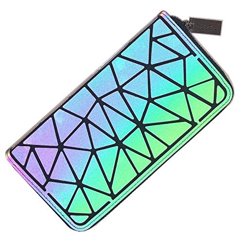 Ulalaza Geometrische leuchtende Einkaufstasche Holographische Geldbörsen und Handtaschen Flash Reflective Crossbody Bag für Frauen von Ulalaza