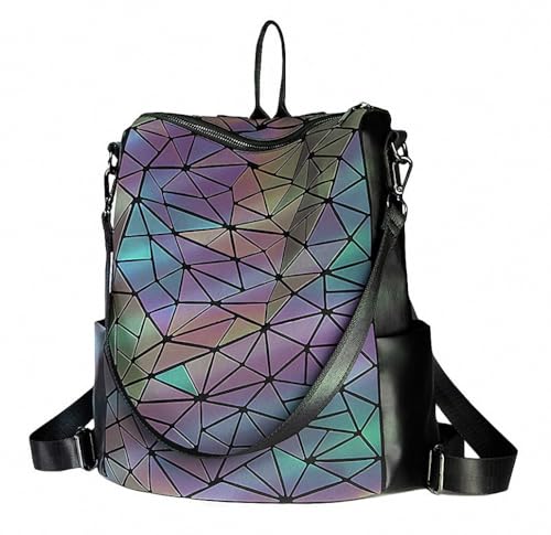 Ulalaza Geometrische leuchtende Einkaufstasche Holographische Geldbörsen und Handtaschen Flash Reflective Crossbody Bag für Frauen von Ulalaza