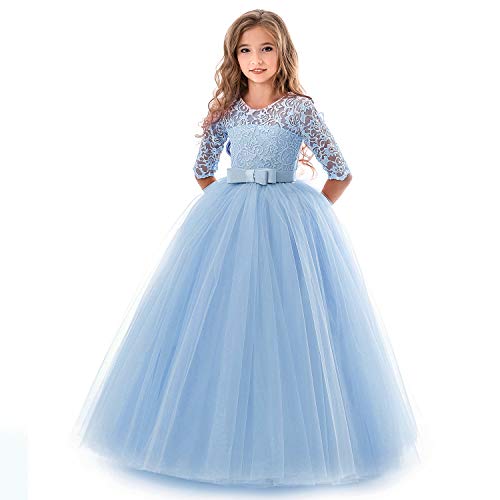 Ulalaza Prinzessin Poofy Blume Mädchen Kleider Geburtstag Party Cosplay Hochzeit Pageant Party Dress-Up von Ulalaza