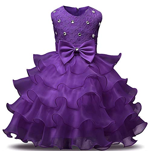 Ulalaza Prinzessin Poofy Blume Mädchen Kleider Geburtstag Party Cosplay Hochzeit Pageant Party Dress-Up von Ulalaza