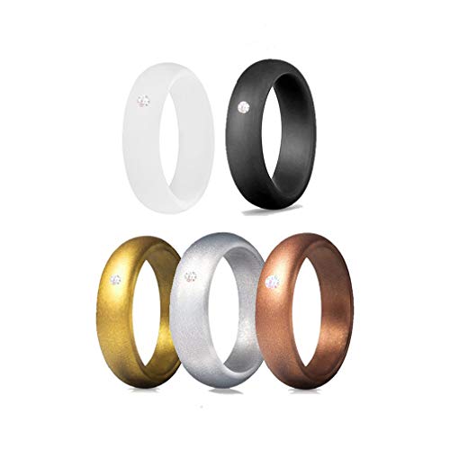 Ulalaza Silikon Ehering für Frauen Stapelbare Gummibänder Innenbogen Ergonomisches atmungsaktives Design Dünnes Gummi Ring Set von Ulalaza