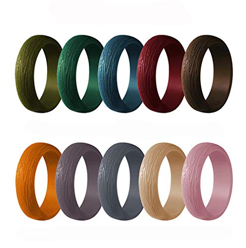 Ulalaza Silikon Ehering für Frauen Stapelbare Gummibänder Innenbogen Ergonomisches atmungsaktives Design Dünnes Gummi Ring Set von Ulalaza