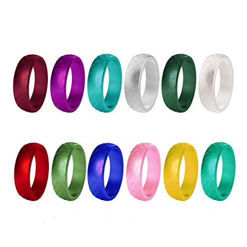 Ulalaza Silikon Ehering für Frauen Stapelbare Gummibänder Innenbogen Ergonomisches atmungsaktives Design Dünnes Gummi Ring Set von Ulalaza