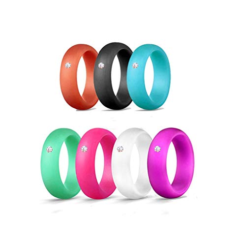 Ulalaza Silikon Ehering für Frauen Stapelbare Gummibänder Innenbogen Ergonomisches atmungsaktives Design Dünnes Gummi Ring Set von Ulalaza
