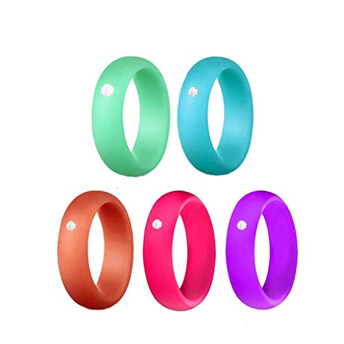 Ulalaza Silikon Ehering für Frauen Stapelbare Gummibänder Innenbogen Ergonomisches atmungsaktives Design Dünnes Gummi Ring Set von Ulalaza