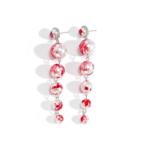 Ulalaza Tropfendes Blut Kunstperlen Ohrringe Accessoire für Frauen Gothic Vintage Rollenspiel Halloween Party Perlenschmuck von Ulalaza